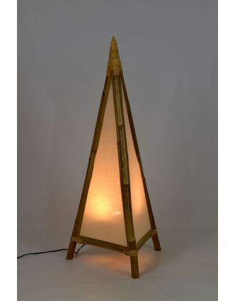 Stojacia lampa/tienidlo z bambusu a látky, 50x50x117cm