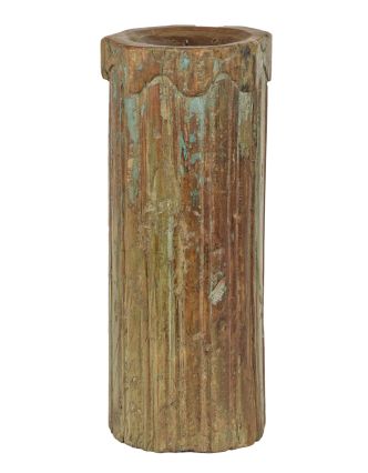 Drevený svietnik zo starého teakového stĺpu, 19x19x48cm