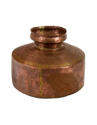 Starožitná medená nádoba na vodu, antik, priemer 23cm, výška 20cm