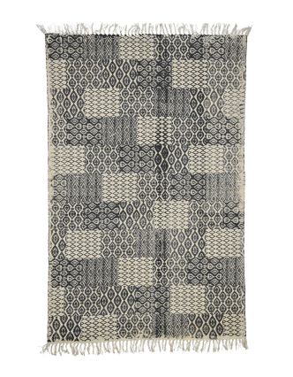 Koberec, ručne tkaný, bavlna, potlač, 125x188cm