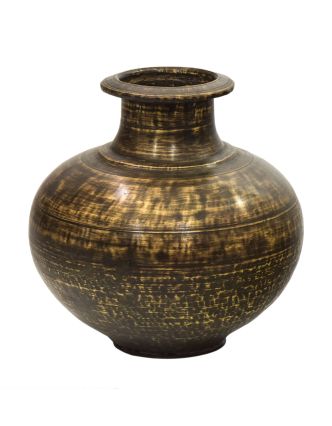Starožitná mosadzná váza, 28x28x29cm