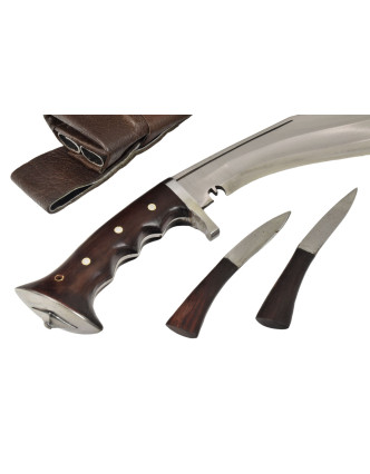 Khukri nôž, "Iraq Brown Gripper Guard 11", nôž 43cm, čepeľ 28 cm, drevená rukoväť