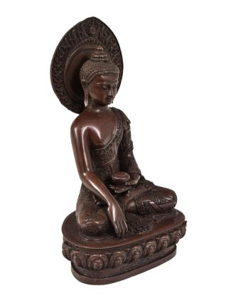 Budha Šákjamúni, mosadzná soška, 10x7x17cm