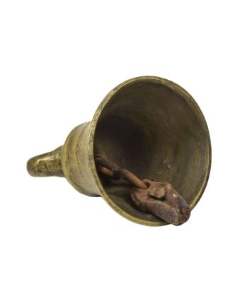Starožitný zvonec, mosadz, 7x7x10cm