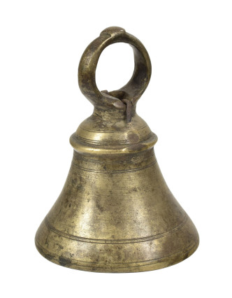Starožitný zvonec, mosadz, 9x9x12, 5cm