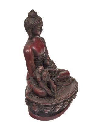 Uzdravujúca Budha, červený, živica, 7x5x11cm