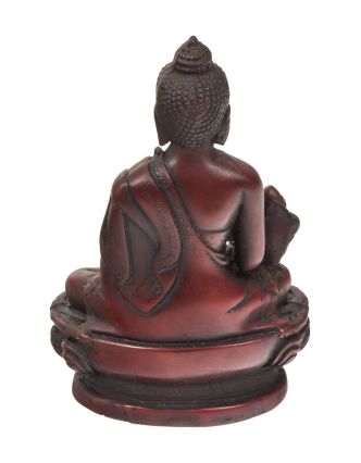 Uzdravujúca Budha, červený, živica, 7x5x11cm