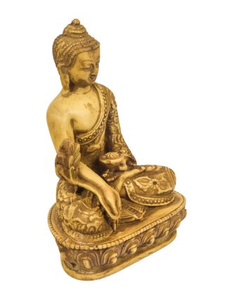Uzdravujúca Budha, svetlý, antik patina, 9x6x12cm