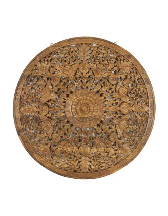 Ručne vyrezaná mandala z mangového dreva, 150x4x150cm