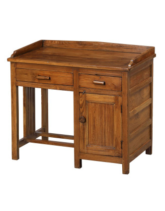 Starý písací stôl z teakového dreva, 94x55x83cm