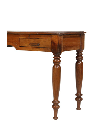 Starý písací stôl z teakového dreva, 107x53x75cm