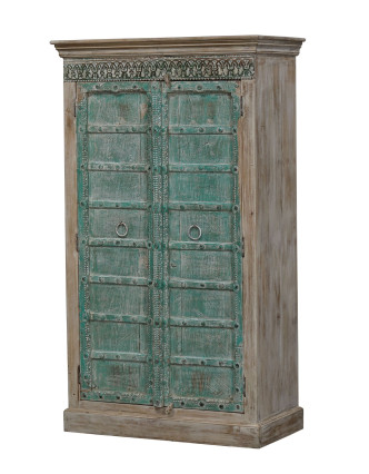 Skriňa z teakového dreva, staré dvere, 103x51x178cm