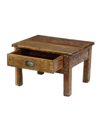 Starý kupecký stolík so zásuvkou, 48x36x31cm