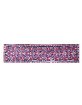 Ručne vyšívaný koberec/tapiséria, výšivka z kašmírskej vlny, 296x76cm